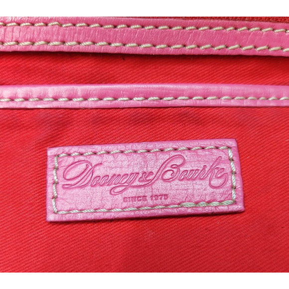 Dooney & Bourke Pink Leather DB Embossed Buckle Flap Crossbody Bag - Picture 13 of 16